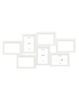 Multifotokader in wit voor 7 foto's