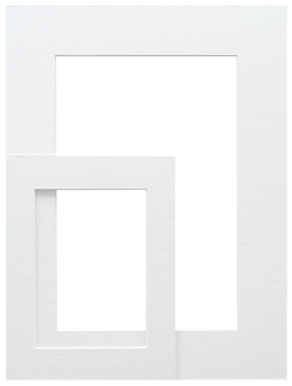 wit, passepartout karton met uitsnit